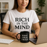 What I pray I build : glossy black mug￼