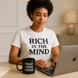 What I pray I build : glossy black mug￼