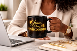 Grace Made Me Unrecognizable Mug Black & Gold Faith Inspiration Cup Transformation Gift Luxury Motivational Mug