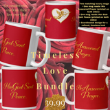 Timeless Love Mug Bundle • His Answered Prayer + His God-Sent Peace • Romantic Red Couples Gift • Valentine’s Matching Set