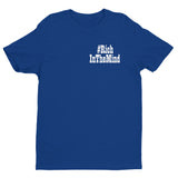 blue tshirt with rich in the mind motivational quote